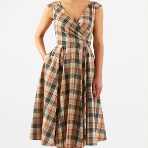 Eshakti 50s style retro plaid cotton sundress